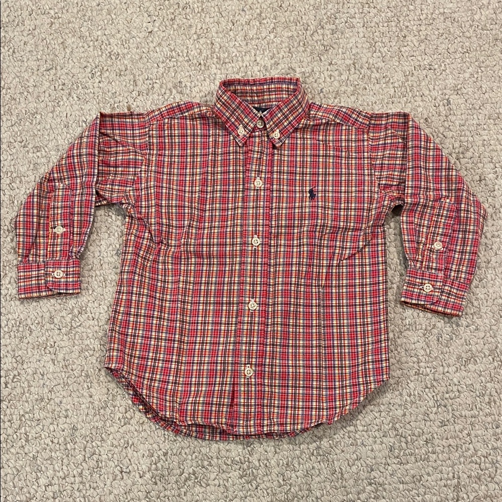 Toddler Boys’ Ralph Lauren Plaid Button Down Shirt